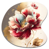 Bold Red Floral Design II - Asymmetric Metal Wall Art