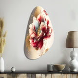 Bold Red Floral Design II - Asymmetric Metal Wall Art