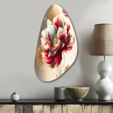 Bold Red Floral Design II - Asymmetric Metal Wall Art