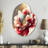 Bold Red Floral Design II - Asymmetric Metal Wall Art