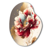 Bold Red Floral Design II - Asymmetric Metal Wall Art