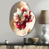 Bold Red Floral Design II - Asymmetric Metal Wall Art