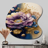 Purple And Blue Watercolor Flowers III - Asymmetric Metal Wall Art