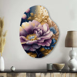 Purple And Blue Watercolor Flowers III - Asymmetric Metal Wall Art