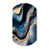 Vibrant Blue And Gold Flow Art II - Asymmetric Metal Wall Art