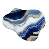 Vibrant Blue And Gold Flow Art III - Asymmetric Metal Wall Art