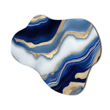 Vibrant Blue And Gold Flow Art III - Asymmetric Metal Wall Art