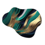 Green And Gold Agate I - Asymmetric Metal Wall Art