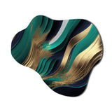 Green And Gold Agate I - Asymmetric Metal Wall Art