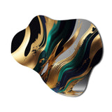 Green And Gold Agate II - Asymmetric Metal Wall Art