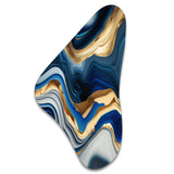 Vibrant Blue And Gold Agate II - Asymmetric Metal Wall Art