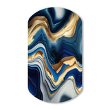 Vibrant Blue And Gold Agate II - Asymmetric Metal Wall Art