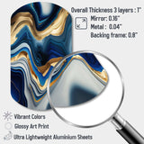 Vibrant Blue And Gold Agate II - Asymmetric Metal Wall Art