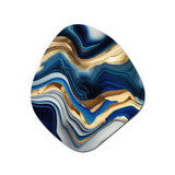 Vibrant Blue And Gold Agate II - Asymmetric Metal Wall Art