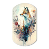 Cute Fox Floral Art III - Asymmetric Metal Wall Art