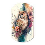 Cute Owls Floral Art II - Asymmetric Metal Wall Art