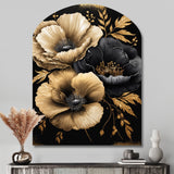 Black And Gold Hibiscus II - Asymmetric Metal Wall Art