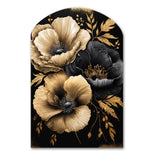 Black And Gold Hibiscus II - Asymmetric Metal Wall Art