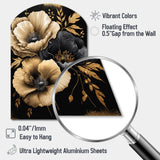 Black And Gold Hibiscus II - Asymmetric Metal Wall Art