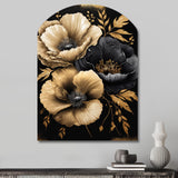 Black And Gold Hibiscus II - Asymmetric Metal Wall Art