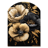 Black And Gold Hibiscus II - Asymmetric Metal Wall Art