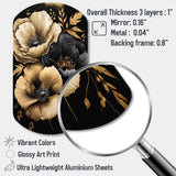 Black And Gold Hibiscus II - Asymmetric Metal Wall Art