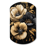 Black And Gold Hibiscus II - Asymmetric Metal Wall Art