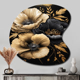 Black And Gold Hibiscus II - Asymmetric Metal Wall Art