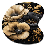 Black And Gold Hibiscus II - Asymmetric Metal Wall Art