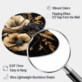 Black And Gold Hibiscus II - Asymmetric Metal Wall Art