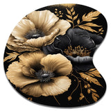 Black And Gold Hibiscus II - Asymmetric Metal Wall Art