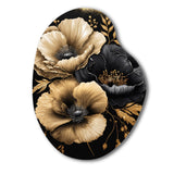 Black And Gold Hibiscus II - Asymmetric Metal Wall Art