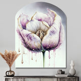 Cream And Purple Tulip III - Asymmetric Metal Wall Art