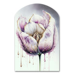 Cream And Purple Tulip III - Asymmetric Metal Wall Art