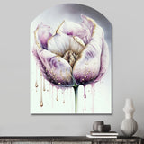 Cream And Purple Tulip III - Asymmetric Metal Wall Art