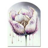 Cream And Purple Tulip III - Asymmetric Metal Wall Art