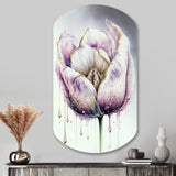 Cream And Purple Tulip III - Asymmetric Metal Wall Art