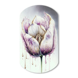 Cream And Purple Tulip III - Asymmetric Metal Wall Art