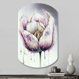 Cream And Purple Tulip III - Asymmetric Metal Wall Art