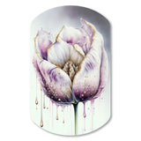 Cream And Purple Tulip III - Asymmetric Metal Wall Art