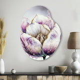 Cream And Purple Tulip III - Asymmetric Metal Wall Art