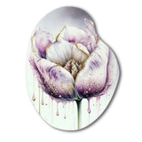 Cream And Purple Tulip III - Asymmetric Metal Wall Art