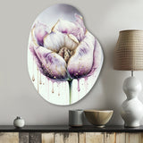 Cream And Purple Tulip III - Asymmetric Metal Wall Art