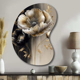 Grey Gold Flower Bouquet V - Asymmetric Metal Wall Art