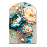 Multi-Color Blooming Flowers II - Asymmetric Metal Wall Art