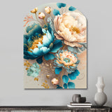 Multi-Color Blooming Flowers II - Asymmetric Metal Wall Art