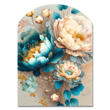 Multi-Color Blooming Flowers II - Asymmetric Metal Wall Art