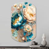 Multi-Color Blooming Flowers II - Asymmetric Metal Wall Art