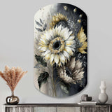 White Sunflower - Asymmetric Metal Wall Art