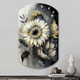 White Sunflower - Asymmetric Metal Wall Art